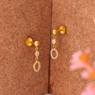 Dashing Petite Circular Cluster Gold Earrings