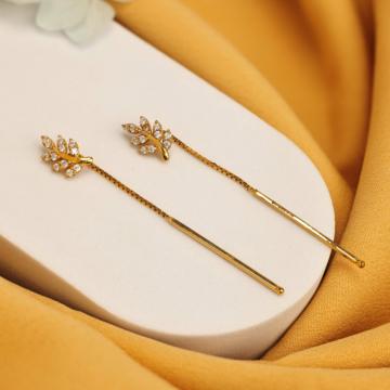 Whimsical Charming Floral Gold Earrings