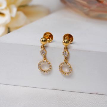 Dashing Petite Circular Cluster Gold Earrings