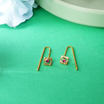 Vivacious Color Stone Gold Earrings - Fashion Fast Forward Collection