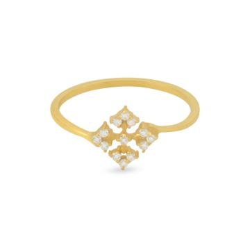 Dazzling Four Leaf Clover Shape Gold Ring