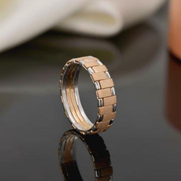 Contemporary White Gold Alternating Rectangle Band