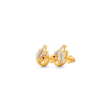 Shimmering Mayuri Diamond Earrings-736A001853-1-EF IF VVS-18kt Yellow Gold-