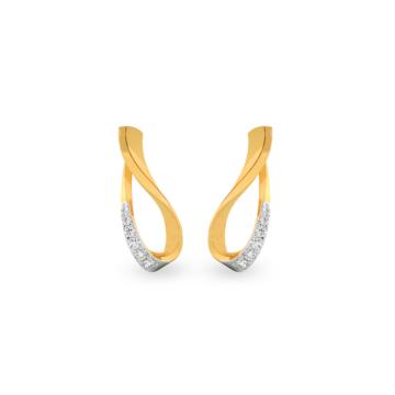 Pretty Twirl Diamond Earrings-736A001363-1-EF IF VVS-18kt Yellow Gold-
