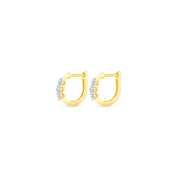 Dainty Huggie Hoop Diamond Earrings-736A001907-1-EF IF VVS-18kt Yellow Gold-