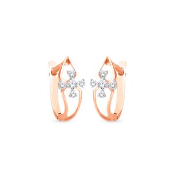 Ravishing floweret Diamond Earrings-736A001922-1-EF IF VVS-18kt Yellow Gold-