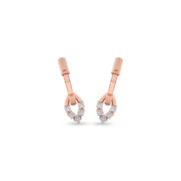 Stylish Ellipse Design Diamond Earrings-736A001691-1-EF IF VVS-18kt Yellow Gold-