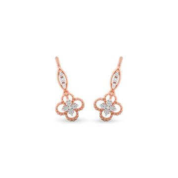 Graceful Blooms Diamond Earrings-736A001512-1-EF IF VVS-18kt Yellow Gold-