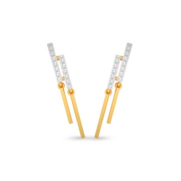 Abstract Chic Drops Diamond Earrings-736A001752-1-EF IF VVS-18kt Yellow Gold-