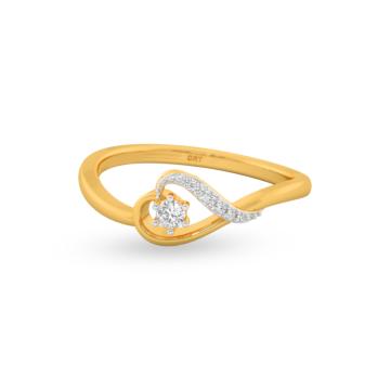 Stylish Heartin Diamond Ring-736A001316-1-EF IF VVS-18kt Yellow Gold-7