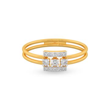 Appealing Square Pattern Diamond Ring-736A001667-1-EF IF VVS-18kt Yellow Gold-7