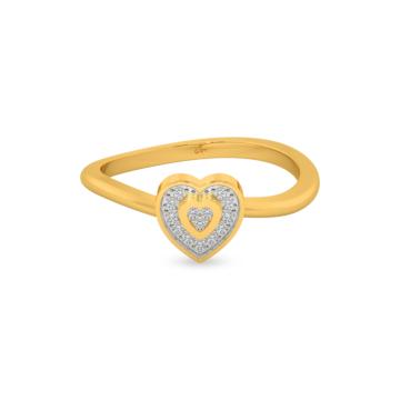 Modish Petite Heart Diamond Ring-EF IF VVS-18kt Yellow Gold-7