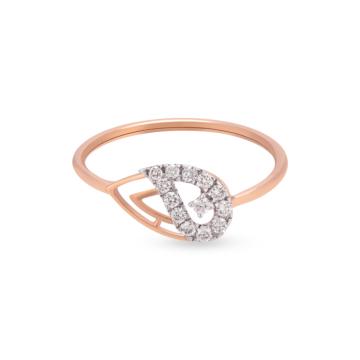 Adorable Paisley Pattern Diamond Ring-736A001693-1-EF IF VVS-18kt Yellow Gold-7