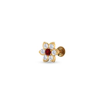 Adorable Floral Gold Nosepin