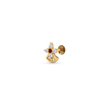 Glinting Floral Gold Nosepin