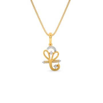 Lord Ganesha Diamond Pendant-736A000913-1-EF IF VVS-18kt Yellow Gold-