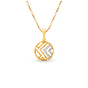 Tantalizing Circle Diamond Pendant-736A001494-1-EF IF VVS-18kt Yellow Gold-