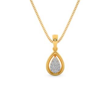 Alluring Pear Drop Diamond Pendant-736A001741-1-EF IF VVS-18kt Yellow Gold-