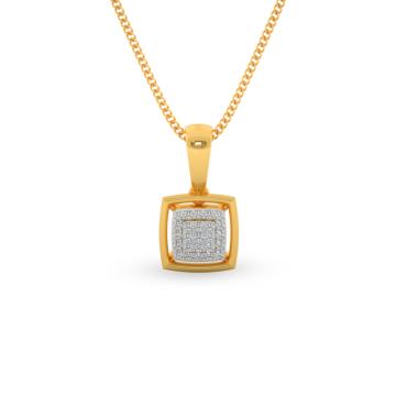 Glimmering Square Pattern Diamond Pendant