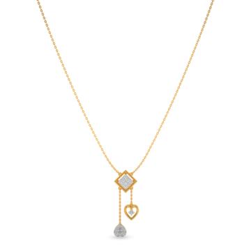Exquisite Heartin Charms Diamond Necklace-736A001619-1-EF IF VVS-18kt Yellow Gold-