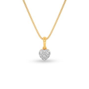 Edgy Heart Diamond Pendant-736A001622-1-EF IF VVS-18kt Yellow Gold-