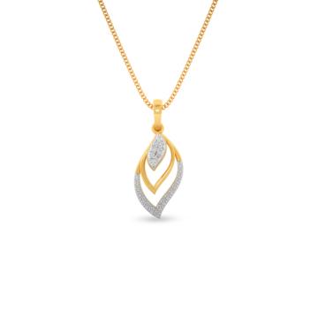 Abstract Leaf Diamond Pendant