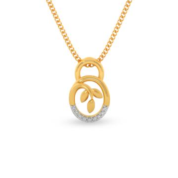 Glossy Leaf Pattern Diamond Pendant