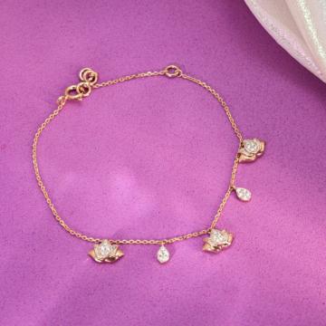 Elegant Lotus Charm Diamond Bracelet - T'Mara Collection