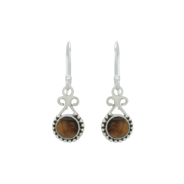 Splendid Floral Tiger Stone Silver Earrings