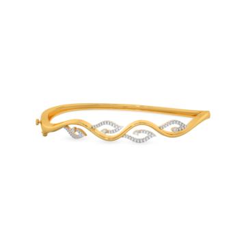 Splendid Wavy Design Diamond Bracelet-736A002041-1-EF IF VVS-18kt Yellow Gold-45mm * 55mm-