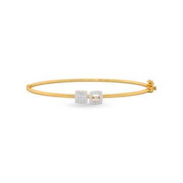 Charismatic Dual Square Diamond Bracelet-736A002049-1-EF IF VVS-18kt Yellow Gold-45mm * 55mm-