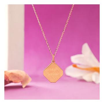 Elegant Curved Diamond Engravable Pendant