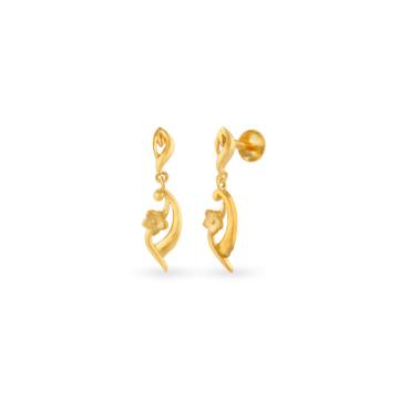 Fantastic Hanging Floral Gold Earrings