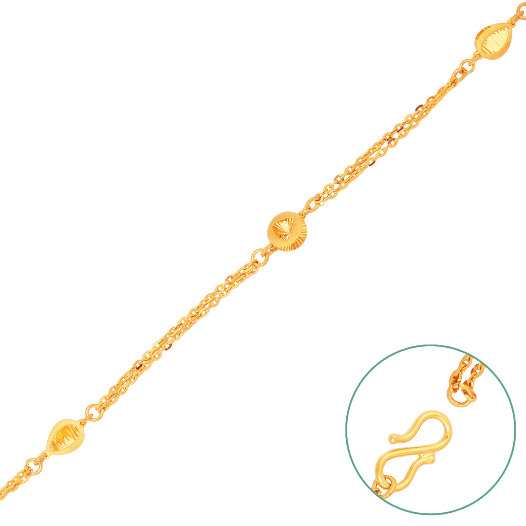 Buy Fancy Circle Pattern Gold Bracelet |GRT Jewellers