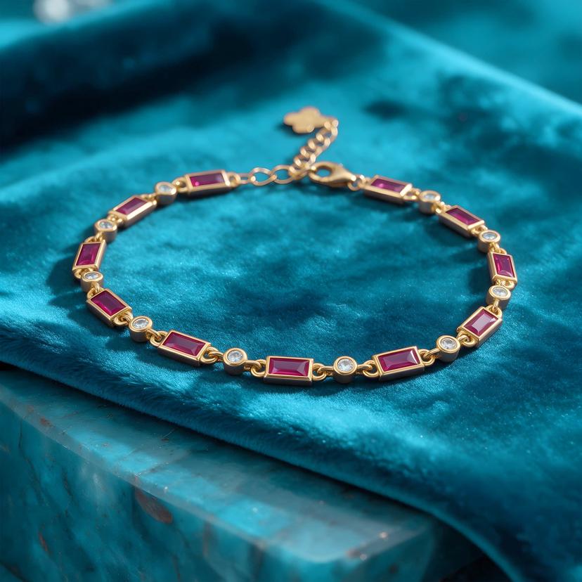 Custom R Account Form Buy Dual Stone Rectangular Link Silver Bracelet | GRT Jewellers