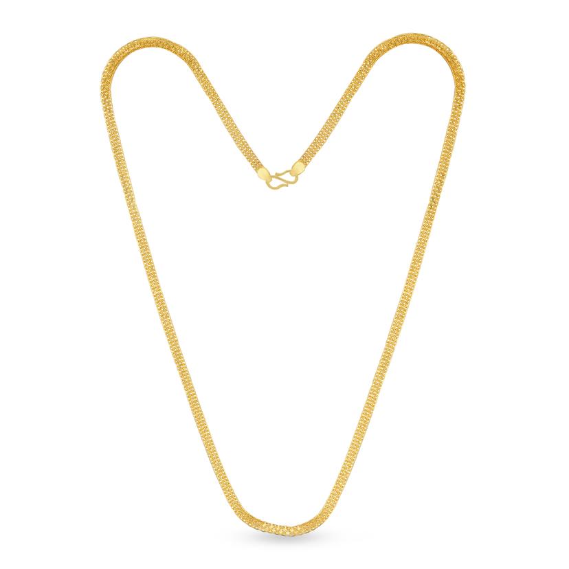 Box And Chain Pattern Chain Buy Glitzy Triple Layer Box Pattern Gold Chain | GRT Jewellers