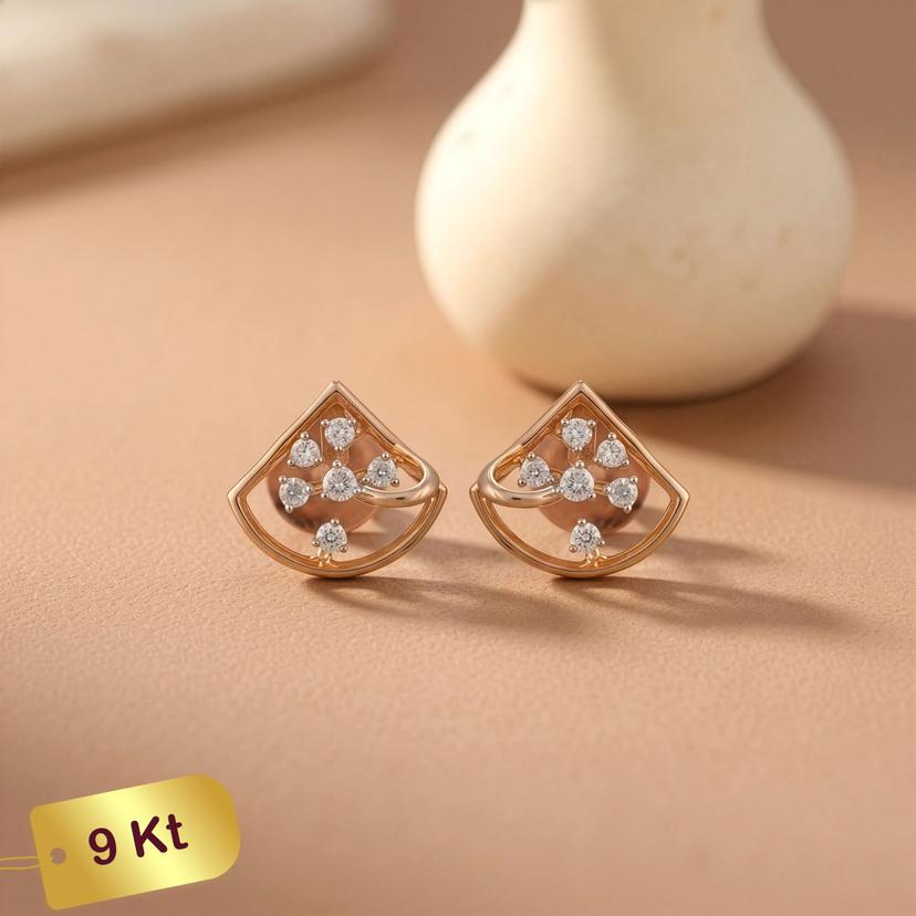 Rose Gold Color Tree Buy Graceful Tree 9KT Rose Gold Diamond Stud Earrings | GRT Jewellers